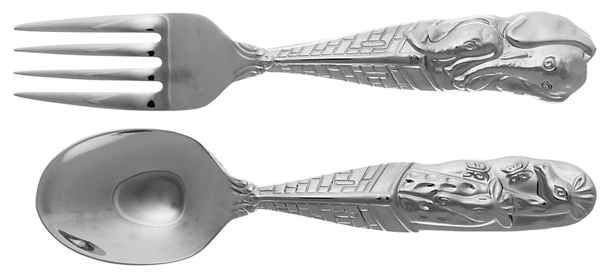 Noah's Ark (Stainless) 2 Pc Baby Set (BF, BS) by Gorham Silver-1