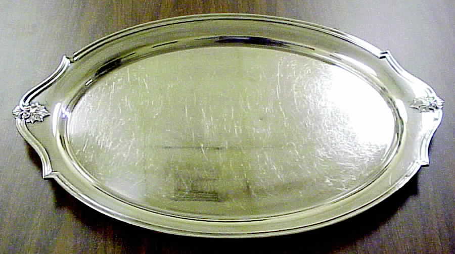 0991(Silverplate, Hollowware) Large Waiter Tray by Gorham Silver-1