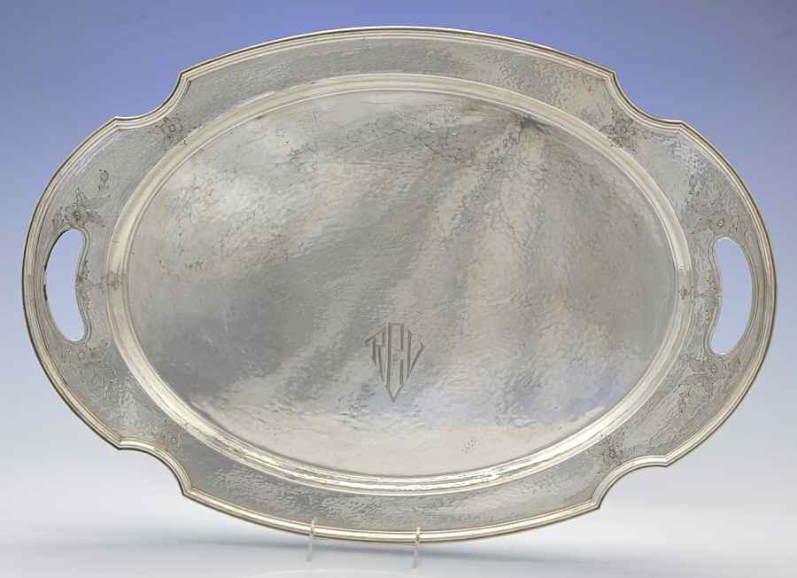 Pattern A (Sterling, Hollowware) Large Waiter Tray by Gorham Silver-1