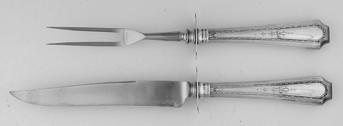 Colfax (Sterling, Gorham, No Monograms) (2 Pc)Carving Set-Lg Stnbl/Roast w/Sterling Guard by Gorham Silver-1
