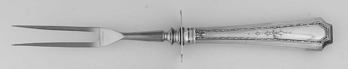 Colfax (Sterling, Gorham, No Monograms) Lg Carving/Roast Fork-Stn Prong w/Sterling Guard by Gorham Silver-1
