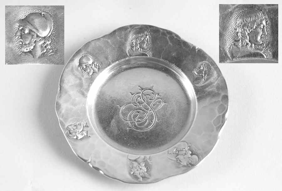 Medallion-Etruscan (Sterling, Hollowware) Sterling Butter Pat by George W Shiebler-1