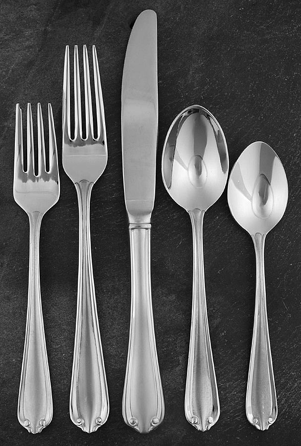 Galleria Frosted (Stainless) 5 Piece Place Setting by Gorham Silver-1
