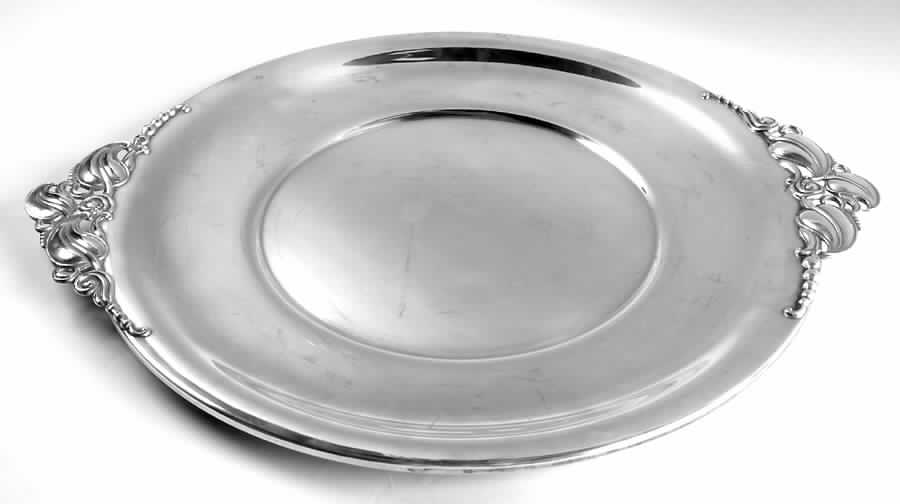 871 (Sterling, Hollowware) Large Round Sterling Tray by Gorham Silver-1