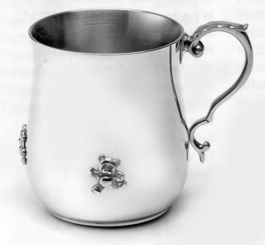 Patriot Pewter Teddy Bear (Hollowware) Baby Cup by Ginkgo-1