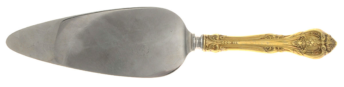King Edward (Sterling, Gold Vermeil) Pie Server with Stainless Blade by Gorham Silver-1