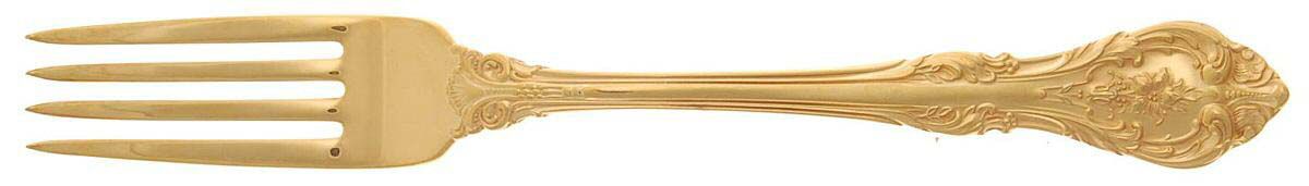 King Edward (Sterling, Gold Vermeil) Place Size Fork by Gorham Silver-1