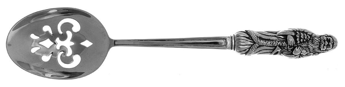 Santa (Silverplate) Pierced Solid Serving Spoon by Godinger-1