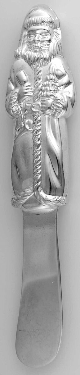 Santa (Silverplate) Hlw Hndl Butter Spreader (Slvpt Bld) by Godinger-1