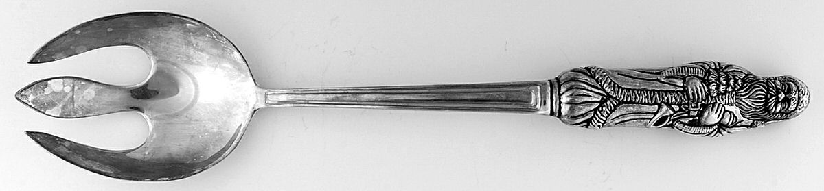 Santa (Silverplate) Solid Salad Serving Fork by Godinger-1