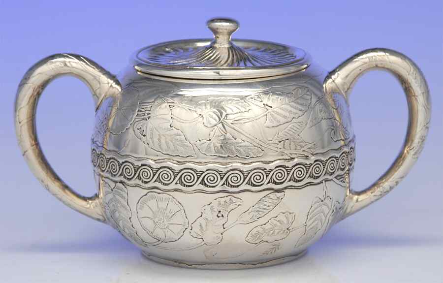 1840 (Sterling, Hollowware) Sugar Bowl & Lid by Gorham Silver-1