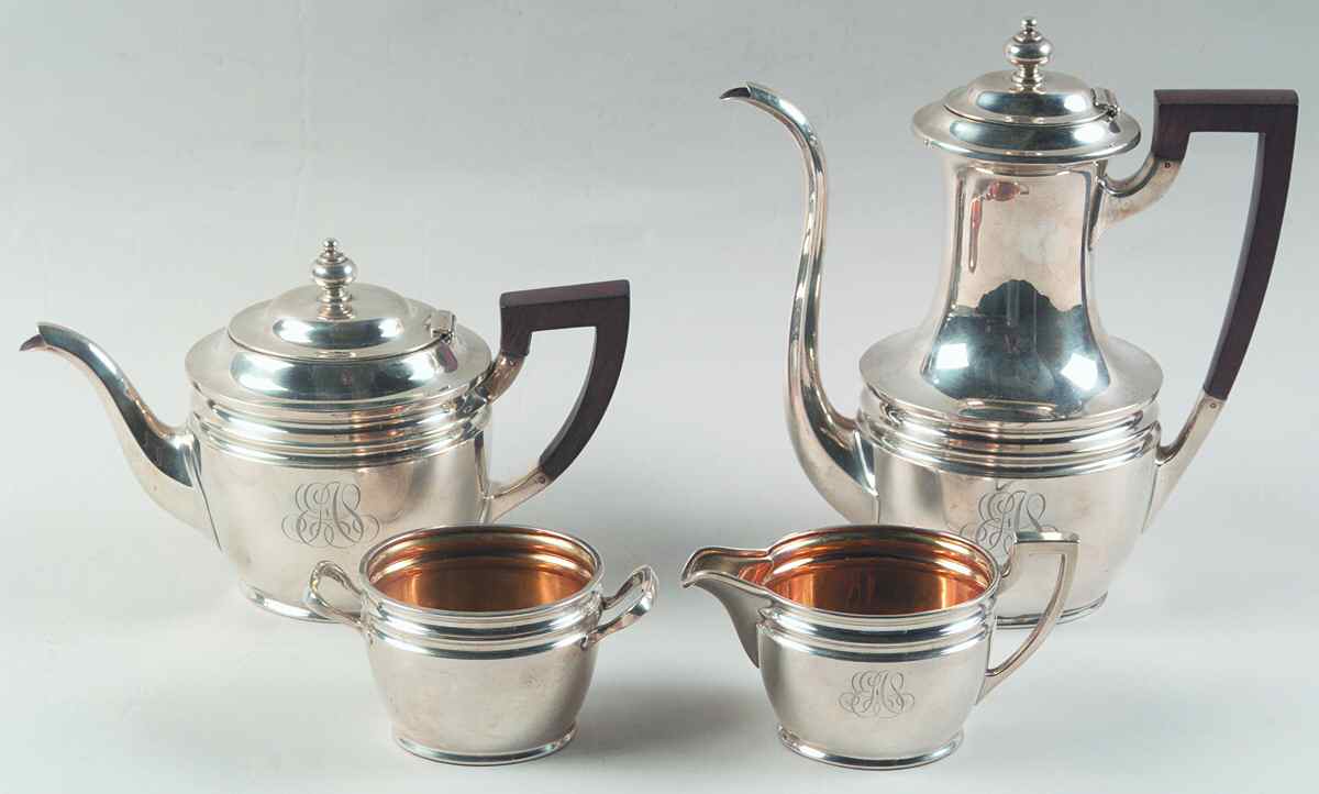 A4941 (Sterling, Hollowware) 4 Piece Mini Tea Set (SCPM, STPM, SCRM & SSUOM) by Gorham Silver-1