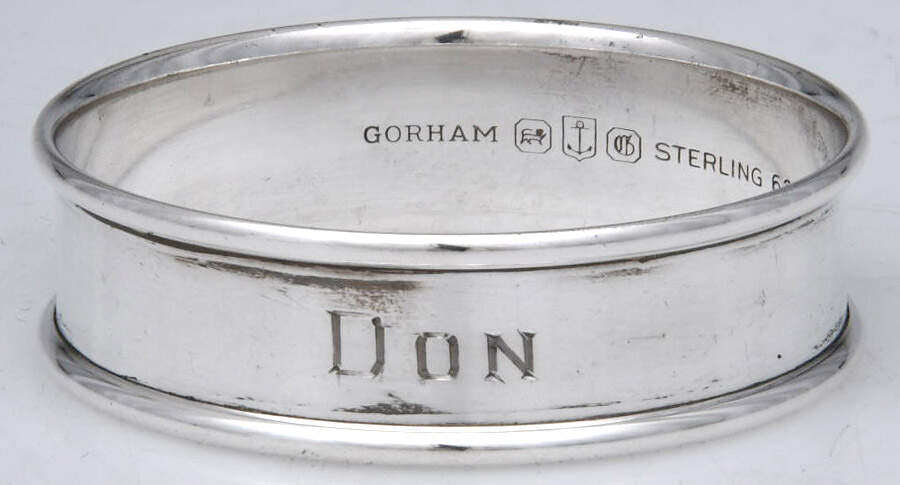 6290 (Sterling, Hollowware) Monogram Napkin Ring by Gorham Silver-1