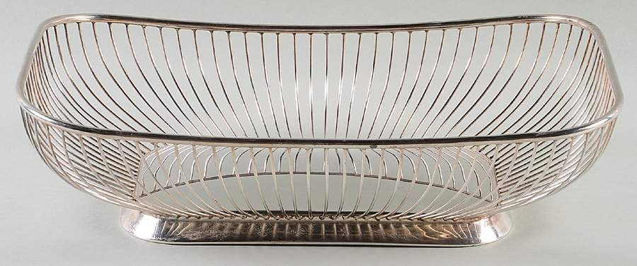 YC742 (Silverplate, Hollowware) 12" Wire Basket by Gorham Silver-1