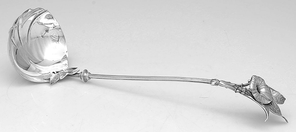 Morning Glory (Sterling, 1865) Large Solid Soup Ladle by Gorham Silver-1