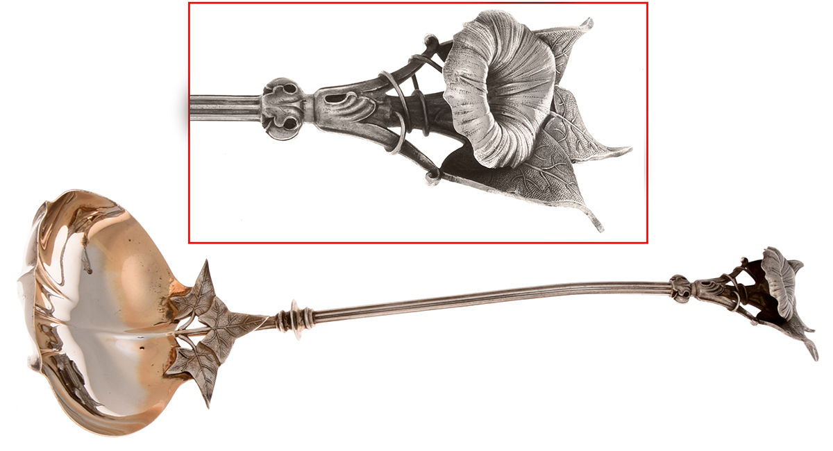 Morning Glory (Sterling, 1865) Small Solid Soup Ladle by Gorham Silver-1