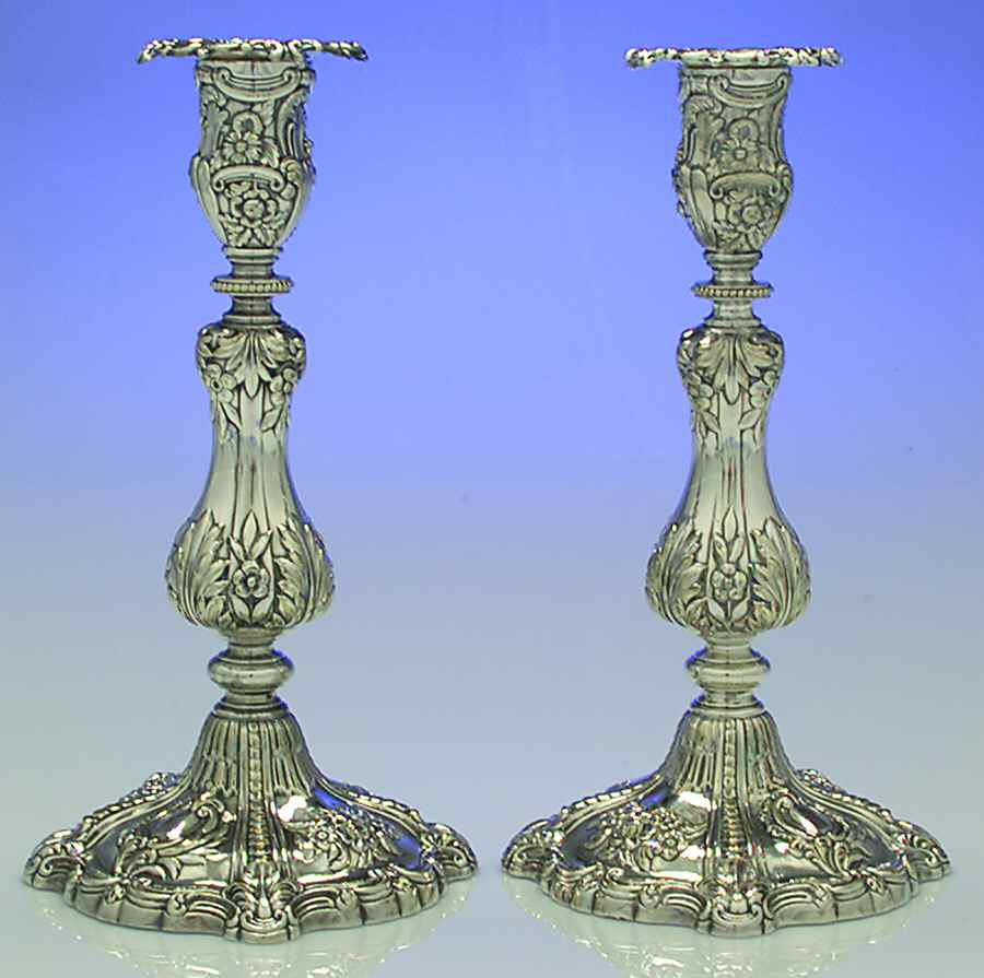 03728 (Silverplate, Hollowware) Pair of 9" Candlesticks by Gorham Silver-1