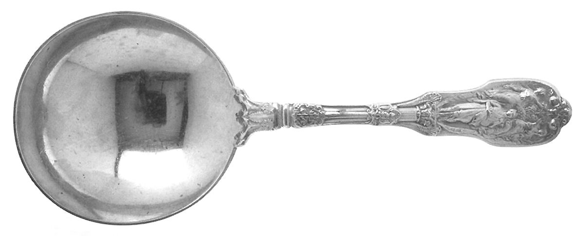 Mythologique (Strl, 1894, Old, BeadBorder, NoFaceBowl) Small Solid Berry/Casserole Spoon by Gorham Silver-1