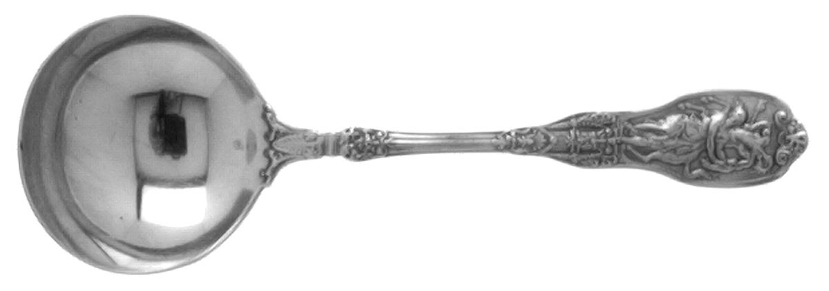 Mythologique (Strl, 1894, Old, BeadBorder, NoFaceBowl) Round Bowl Soup Spoon (Bouillon) by Gorham Silver-1