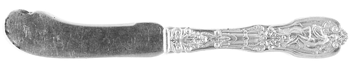 Mythologique (Strl, 1894, Old, BeadBorder, NoFaceBowl) Flat Handle Butter Spreader by Gorham Silver-1