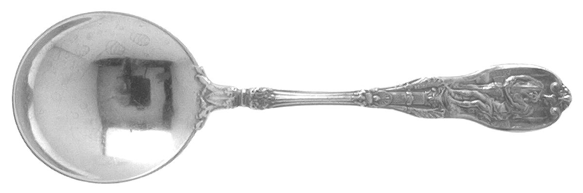 Mythologique (Strl, 1894, Old, BeadBorder, NoFaceBowl) Round Bowl Soup Spoon (Cream Soup) by Gorham Silver-1