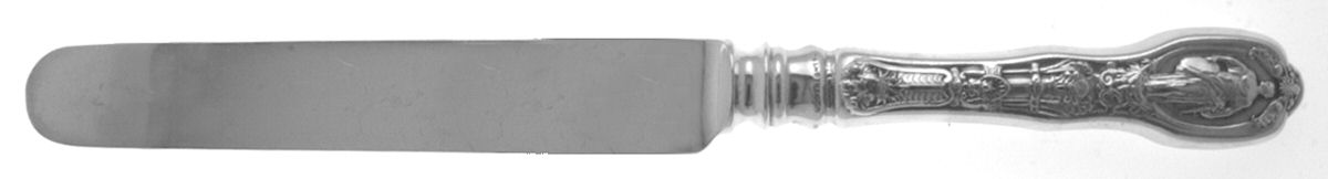 Mythologique (Strl, 1894, Old, BeadBorder, NoFaceBowl) Blunt Hollow Knife with Bolster by Gorham Silver-1