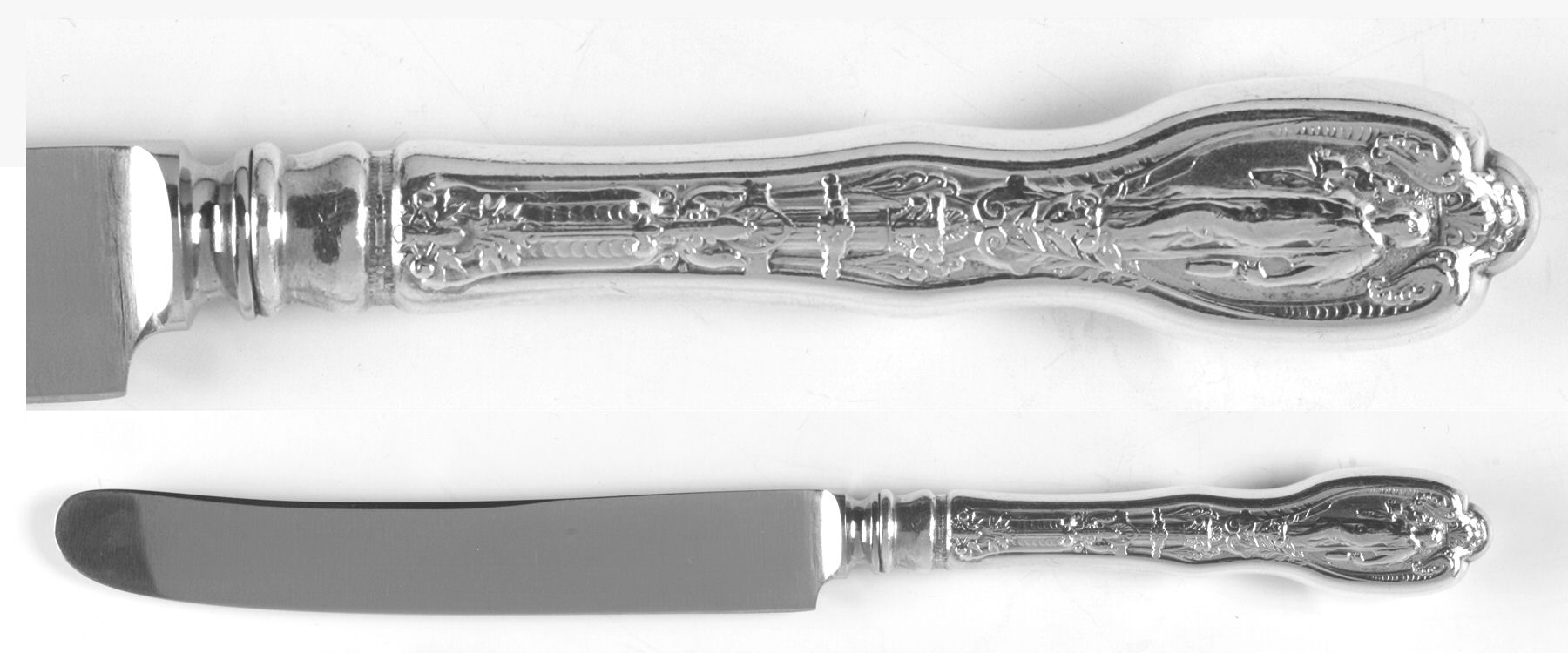 Mythologique (Strl, 1894, Old, BeadBorder, NoFaceBowl) Old French Hollow Knife with Bolster by Gorham Silver-1