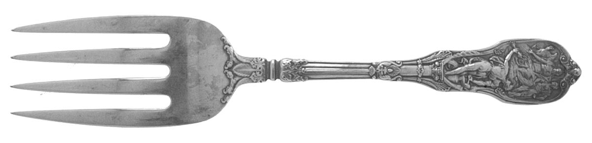 Mythologique (Strl, 1894, Old, BeadBorder, NoFaceBowl) Solid Serving Fork by Gorham Silver-1