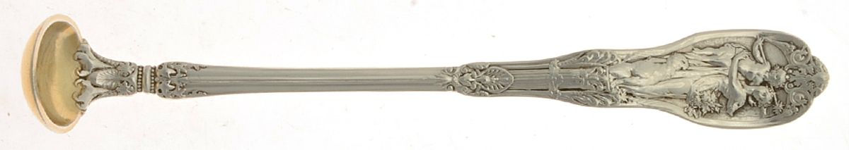 Mythologique (Strl, 1894, Old, BeadBorder, FaceBowl) Mustard Spoon by Gorham Silver-1