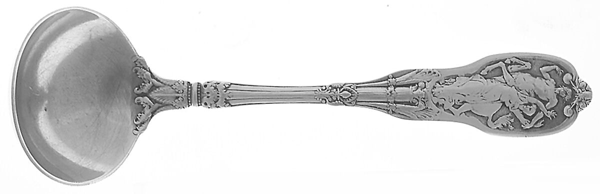 Mythologique (Strl, 1894, Old, BeadBorder, FaceBowl) Solid Piece Cream Ladle by Gorham Silver-1