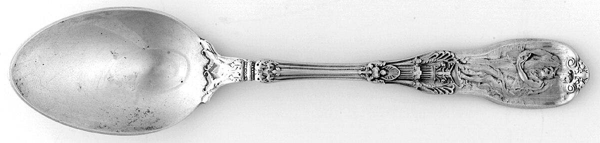 Mythologique (Strl, 1894, Old, BeadBorder, FaceBowl) Teaspoon by Gorham Silver-1