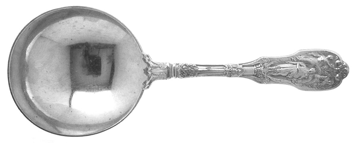 Mythologique (Strl, 1894, Old, BeadBorder, FaceBowl) Small Solid Berry/Casserole Spoon by Gorham Silver-1