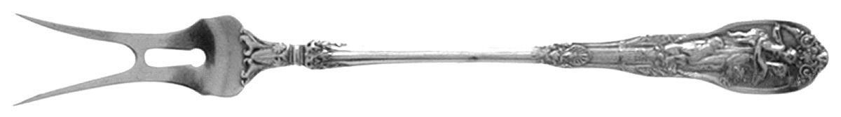 Mythologique (Strl, 1894, Old, BeadBorder, FaceBowl) Two-Tine Butter Pick by Gorham Silver-1
