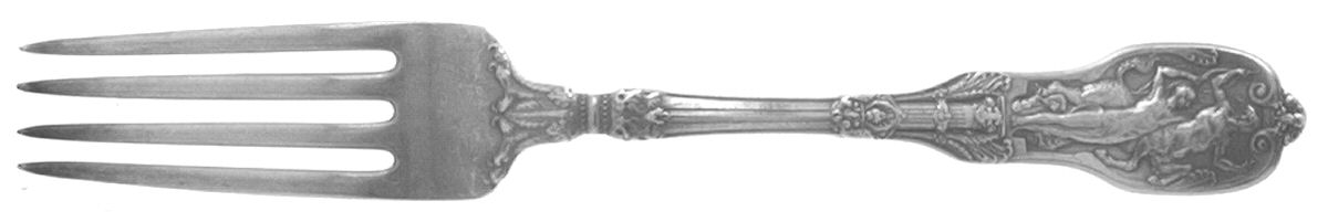 Mythologique (Strl, 1894, Old, BeadBorder, FaceBowl) Fork by Gorham Silver-1