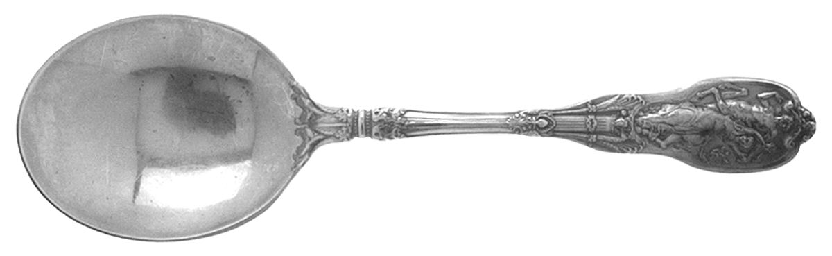 Mythologique (Strl, 1894, Old, BeadBorder, FaceBowl) Large Jelly Spoon by Gorham Silver-1