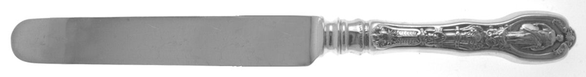 Mythologique (Strl, 1894, Old, BeadBorder, FaceBowl) Blunt Hollow Knife with Bolster by Gorham Silver-1