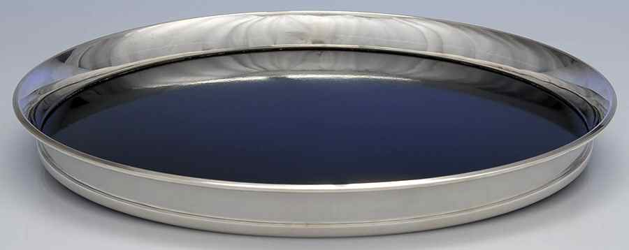 951 (Sterling, Hollowware) 13" Round Lucite Tray with Sterling Band by Gorham Silver-1