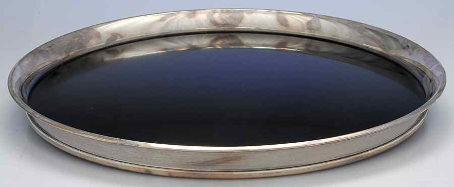 951 (Sterling, Hollowware) 18" Round Lucite Tray with Sterling Band by Gorham Silver-1