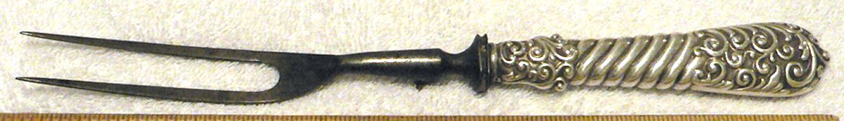 No. 75 (Sterling) Large Stainless-Prong Roast Carving Fork by Gorham Silver-1
