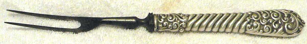 No. 75 (Sterling) Small Steak Carving Fork with Stainless Prongs by Gorham Silver-1