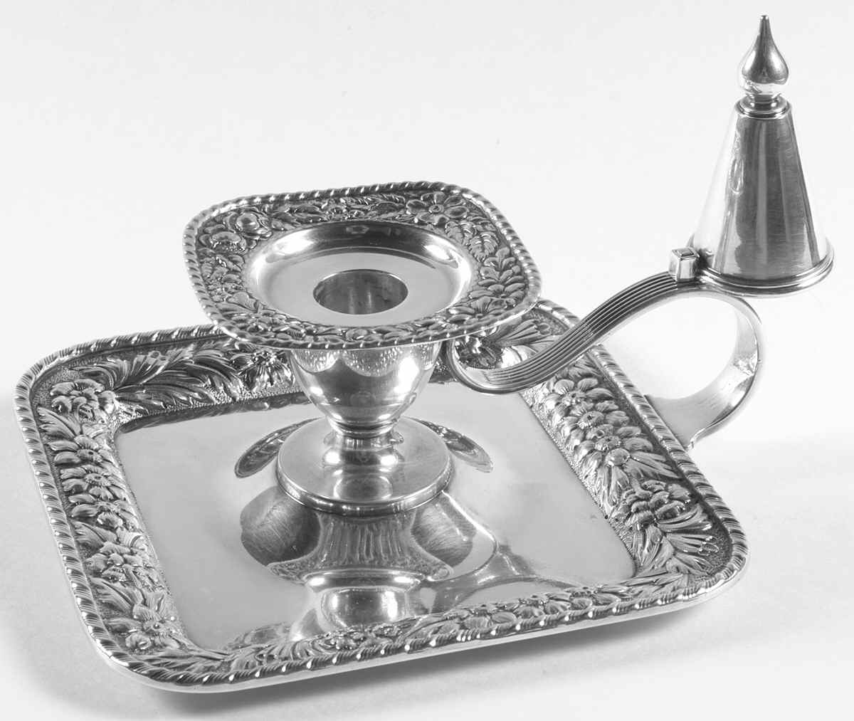 0170 (Silverplate, Hollowware) Chamberstick with Snuffer by Gorham Silver-1