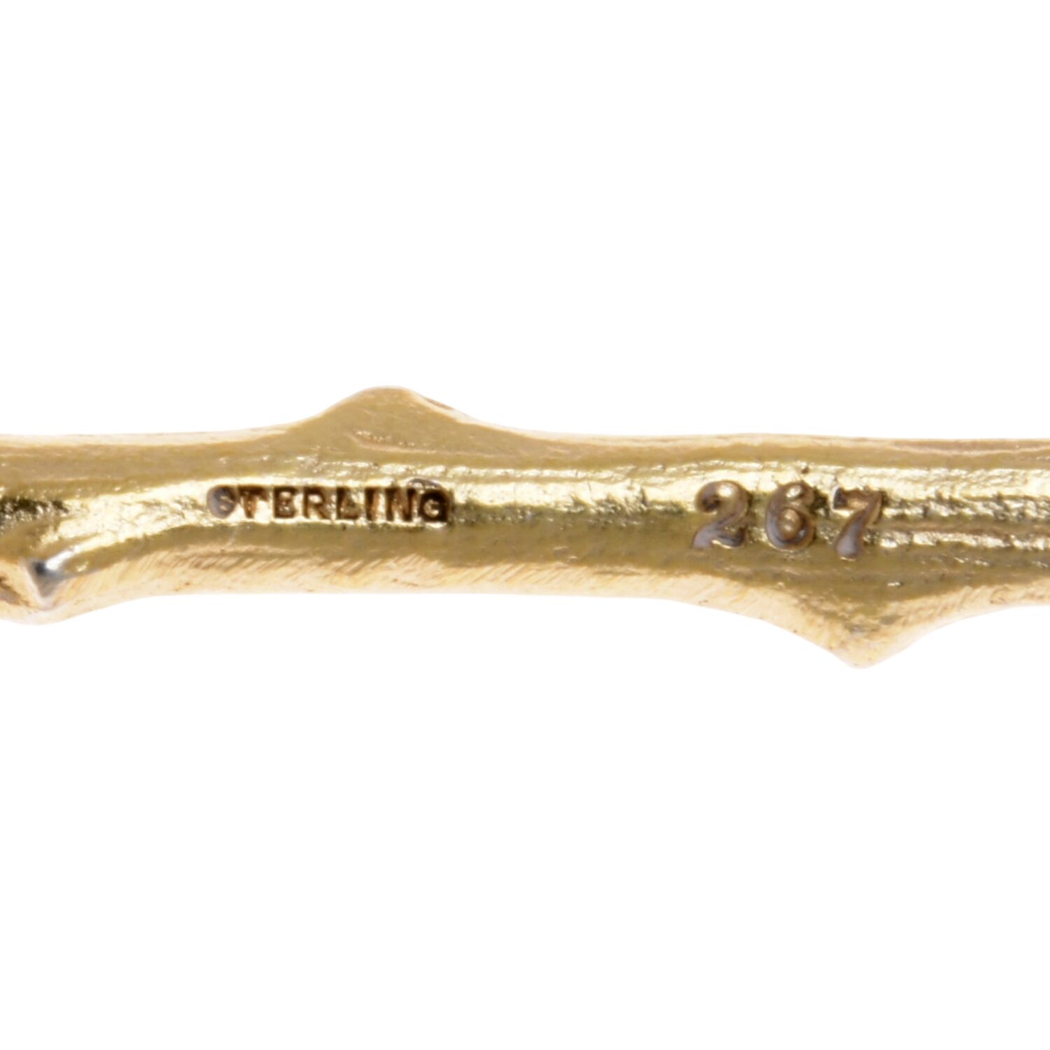 No. 267 (Sterling) Bright Cut Pierced Bowl Long Handle Olive Spoon by Gorham Silver-3