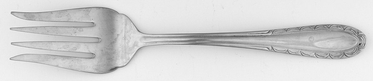 Caprice (Stainless) Medium Solid Cold Meat Serving Fork by Gorham Silver-1