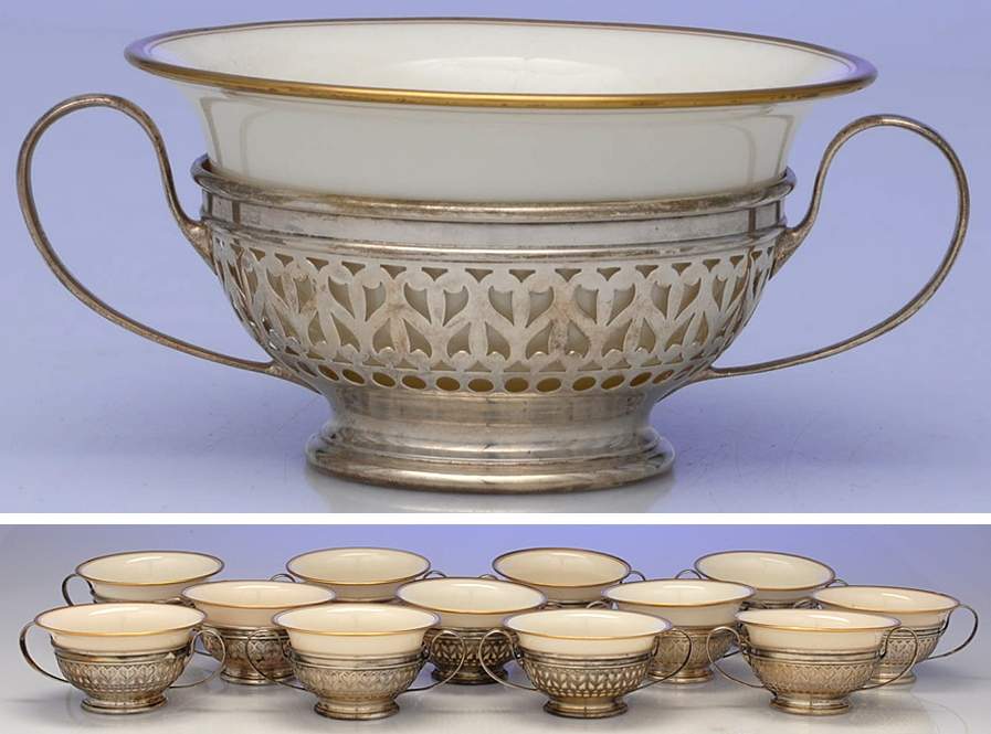 A5547 (Sterling, Hollowware) Bouillon Cup with Liner - Set of 12 by Gorham Silver-1