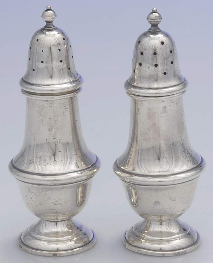 1112-1113 (Sterling, Hollowware) Salt and Pepper Set by Gorham Silver-1