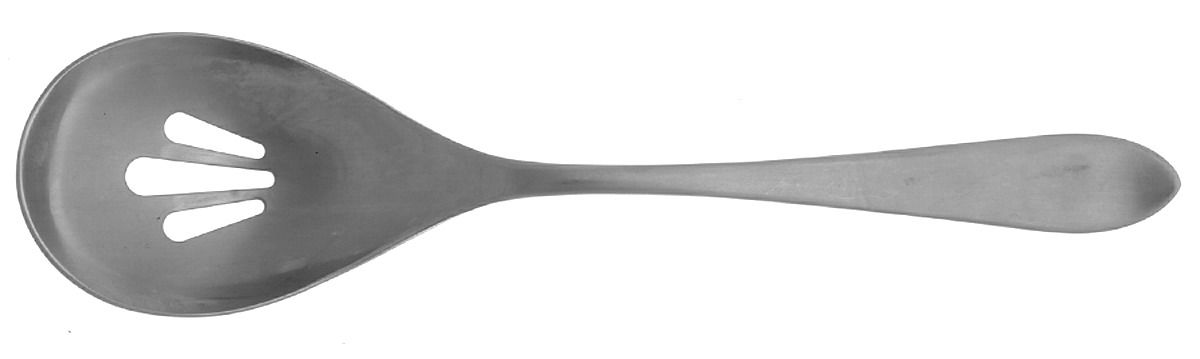 Meridian (Stainless, Satin) Pierced Solid Serving Spoon by Ginkgo-1