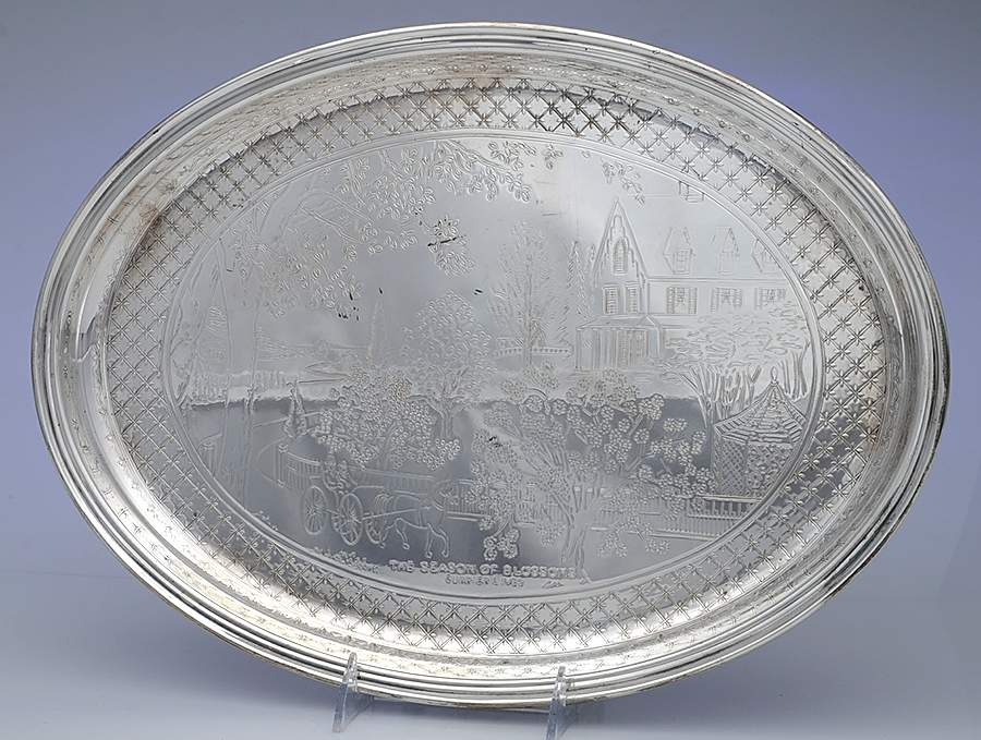 YC735 (Silverplate, Hollowware) 16" Oval Serving Platter by Gorham Silver-1