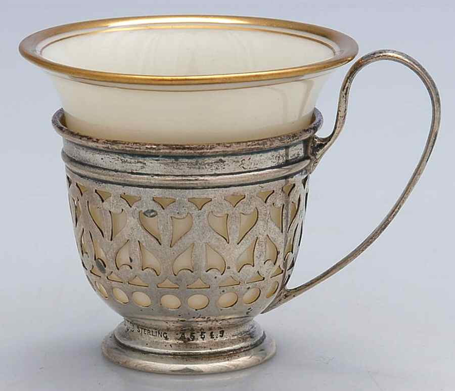 A5549 (Sterling, Hollowware) Demitasse Cup & Lenox Liner by Gorham Silver-1