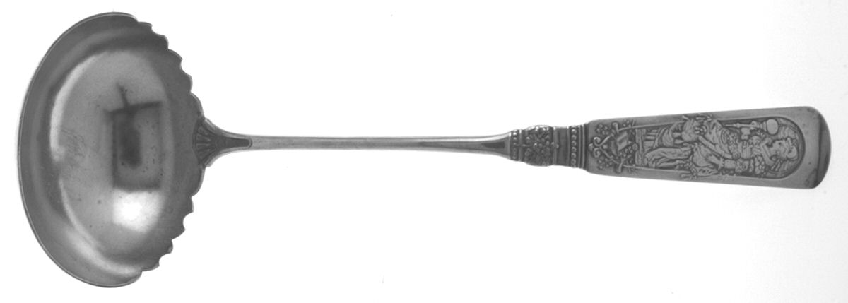 Fontainebleau (Sterling, 1880, Monograms) Oyster Ladle Solid Piece by Gorham Silver-1