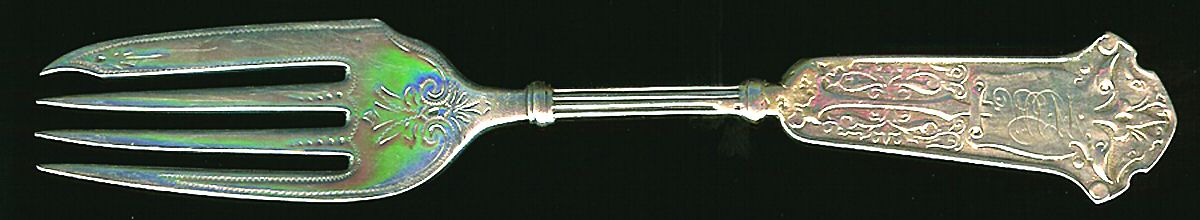 Arabesque (Sterling, 1865) Individual Salad Fork Bright Cut by George B Sharp-1